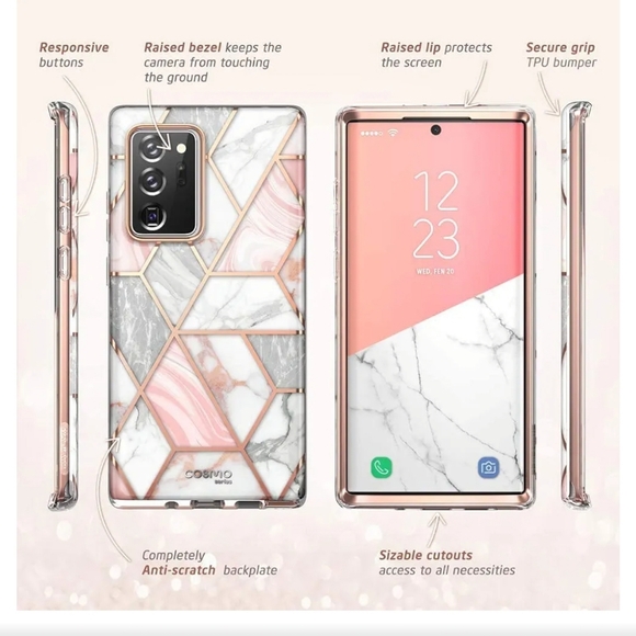 NIB-Galaxy Note 20 Ultra I-Blason Cosmo Marble Cell Phone Case - Picture 5 of 7